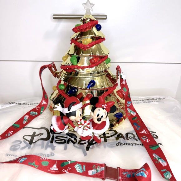 NEW Walt Disney World Gold Light Up Christmas Tree Holiday Popcorn Bucket - Picture 2 of 6